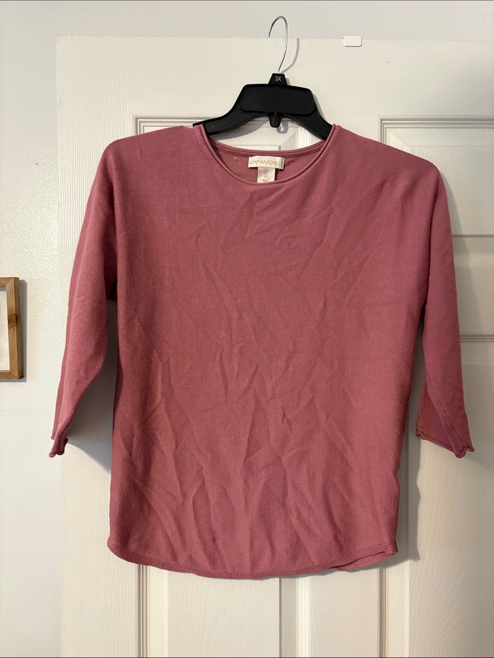 Cynthia Rowley Mauve Crewneck Long Sleeve Tee
